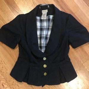 Anthropologie Elevenses short sleeved flared blazer